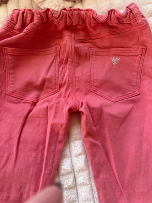 Guess denim pants for girls 6-7 years like new, coral pink