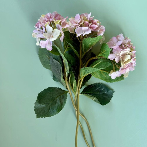 Artificial hydrangea flowers, set of 3