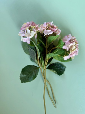 Artificial hydrangea flowers, set of 3