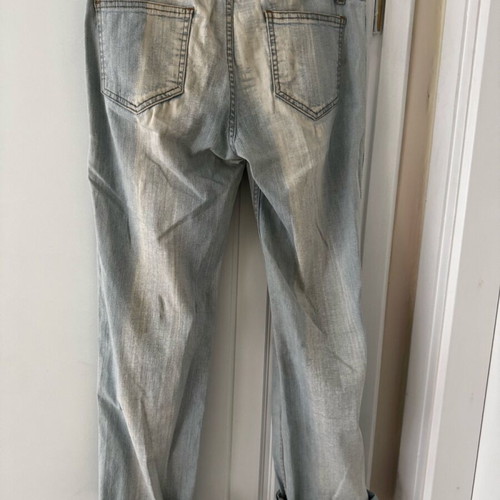 Jeans pants used with blue stripe, size S