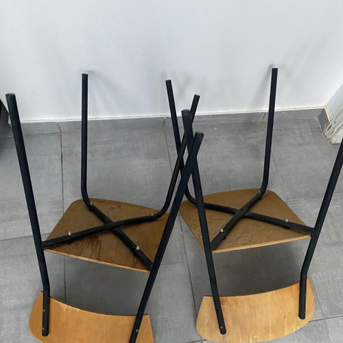 Wood and metal Scandinavian design mid century chairs like new