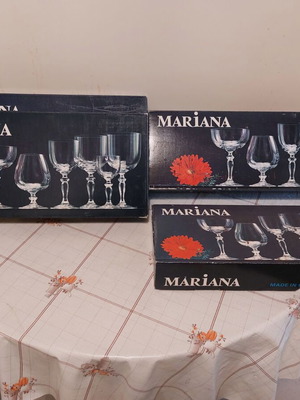 Bohemia Crystal glass set from Czechoslovakia new, 24 pieces