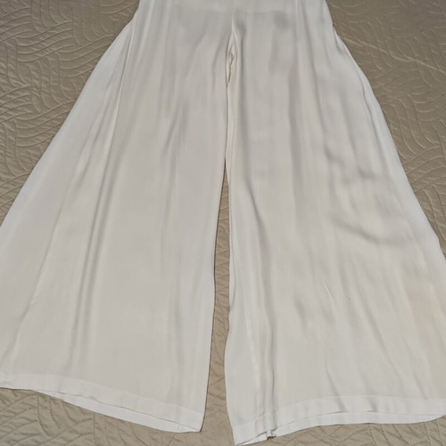 Libelloula White High-Waisted Palazzo Pants like new, Large