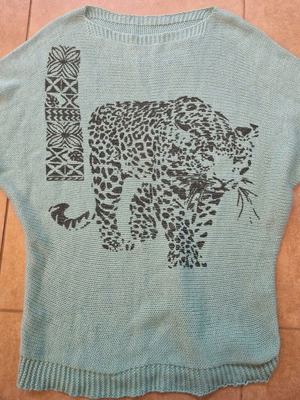 Blue shirt with 3/4 sleeve, size L, used