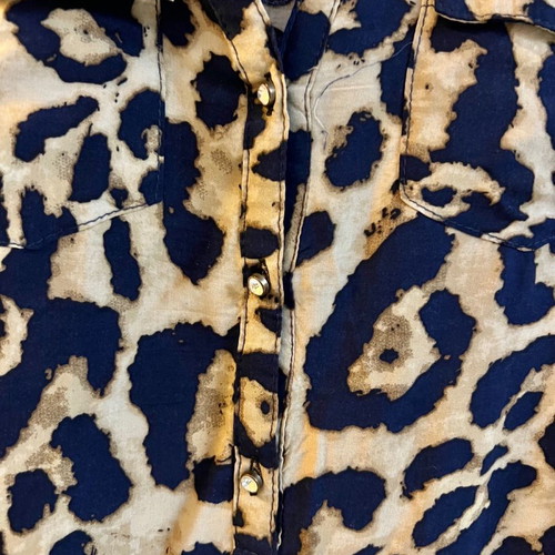 Shirt used with rhinestones on buttons, size Large, slim fit