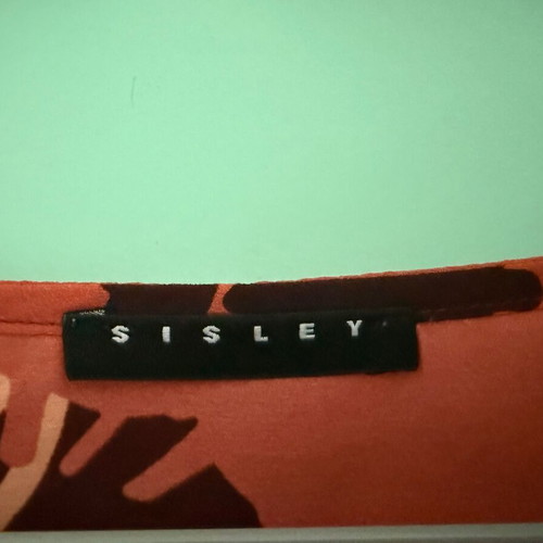 Sisley satin floral blouse like new, boxy fit, size S