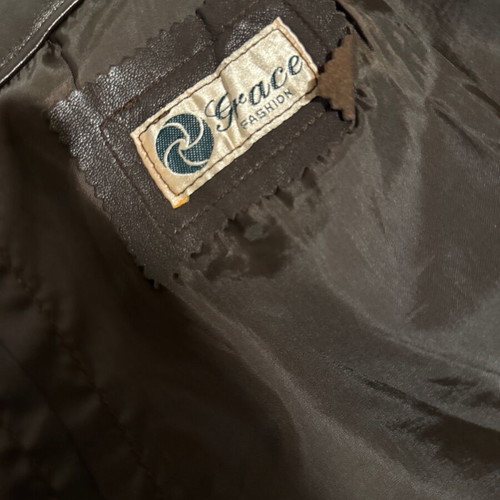 Grace Leather midi skirt brown like new, size Medium