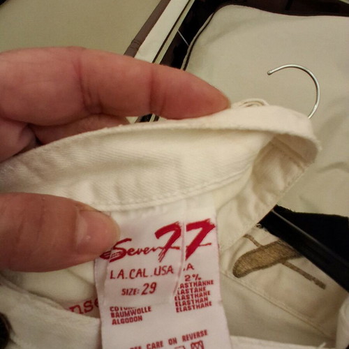 Seven7 white straight-leg jeans new, size S