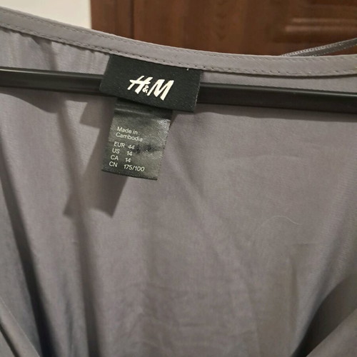H&M crossover blouse like new, gray silver, size 44
