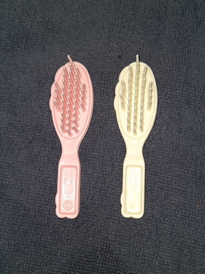 Barbie doll hair brushes vintage set used