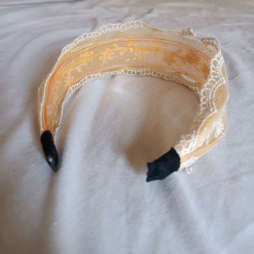 Fairy hairband with glitter and knitted flowers like new