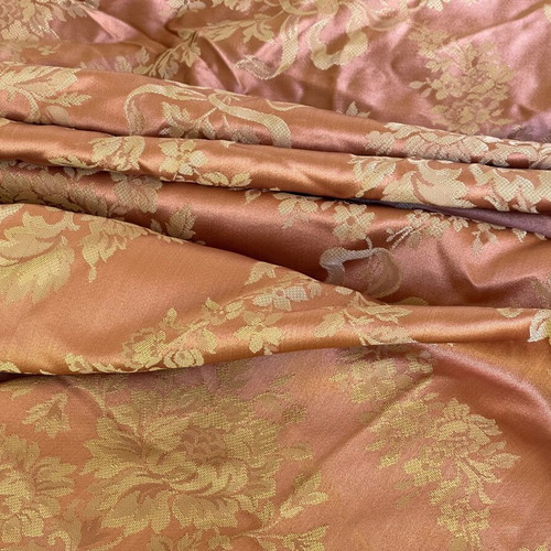 Brocade Antique Fabric new, silk, 15 meters, pink