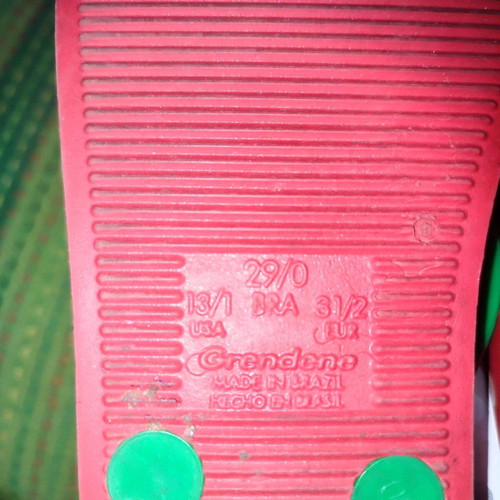 Ipanema sandals size 31-32 like new, red and green