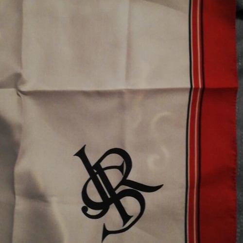 Scarf 50x50 like new, white and red