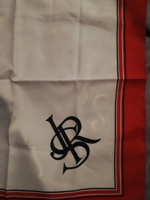 Scarf 50x50 like new, white and red