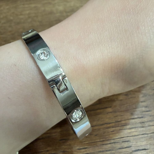 Steel handcuffs thick new with zircon