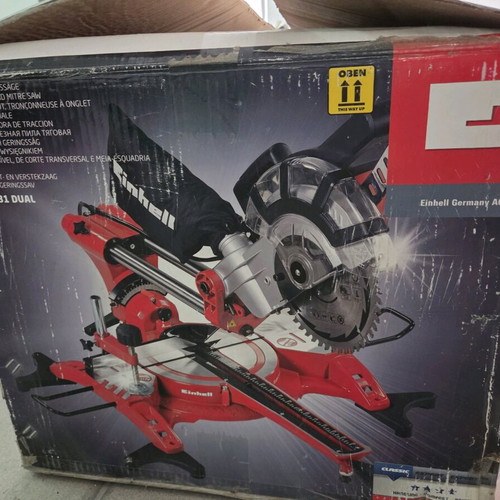 Einhell TC-SM 2131/1 Dual Sliding Mitre Saw 1500W like new, laser guide