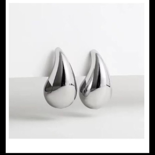 Stainless steel thick teardrop earrings new, gold and silver
