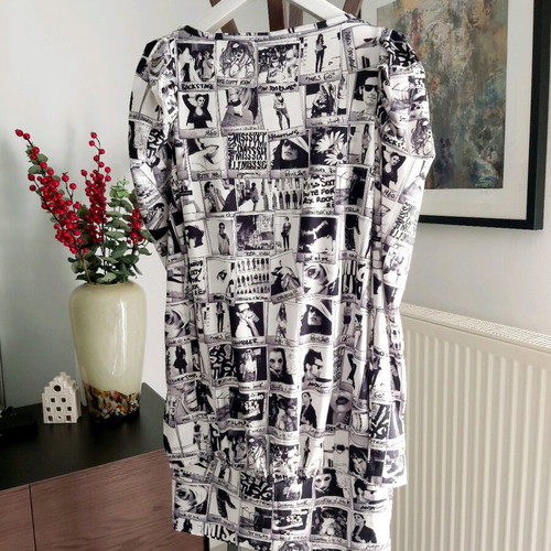 Miss Sixty dress like new, mini with puffed shoulders and draped neckline
