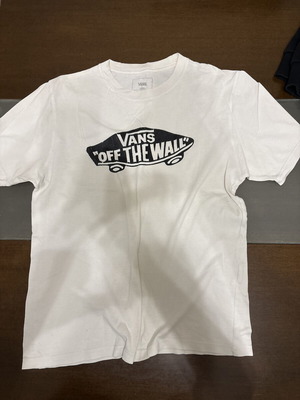 Vans Off The Wall kids' T-shirt, black and white, size 176 cm