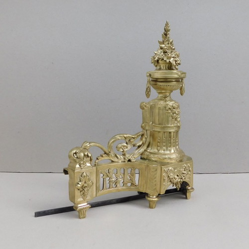 Decorative French Neoclassical Bronze Fireplace Triptych
