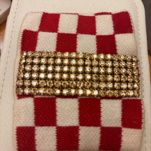 Bracelet with rhinestones like new, red and white