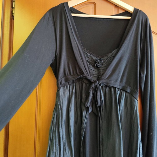 3-layer black dress with double skirt and bolero, like new