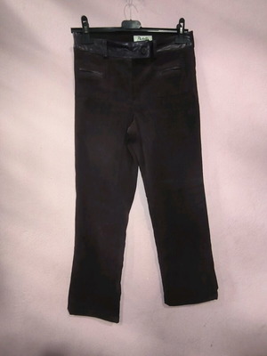 Suede pants Pastello like new with leather details bordeaux/mauve