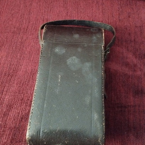 Leather case for analog camera used, vintage style