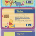Disney Winnie the Pooh Argentina phone cards, set of 3, used