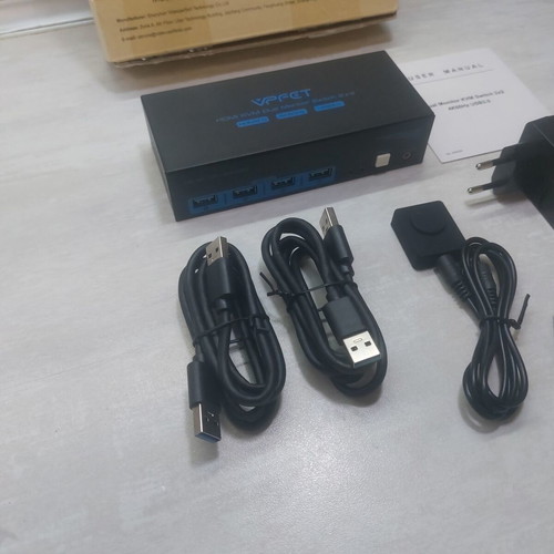 VPFET VP-SW220 Dual Monitor HDMI KVM Switch 2x2 4K@60Hz USB 3.0