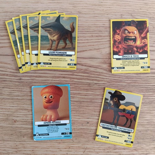 Italian Brainrot Cards used, mixed condition