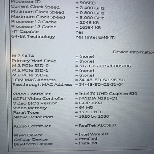 Dell Precision 7540 Workstation laptop
