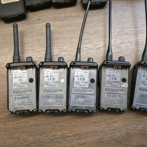 Icom IC-F61 ATEX UHF walkie talkies with batteries and chargers