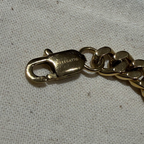 Elegatto Men’s Gold-Tone Chunky Cuban Link Bracelet New