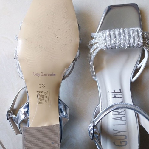 Guy Laroche sandals new, gray silver, size 38