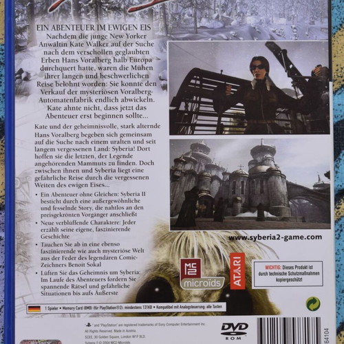 Syberia 2 Playstation 2 used, adventure