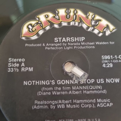 Starship Nothing's Gonna Stop Us Now vinyl used