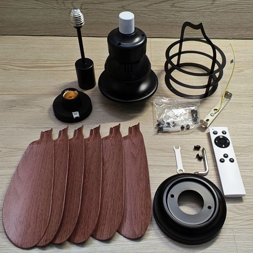 Ceiling lamp with fan and remote control new, E27 socket