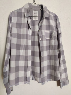 Opus women's gray checkered shirt, size small