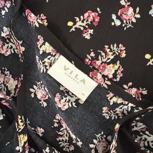Vila dress like new, size 34, black with pink