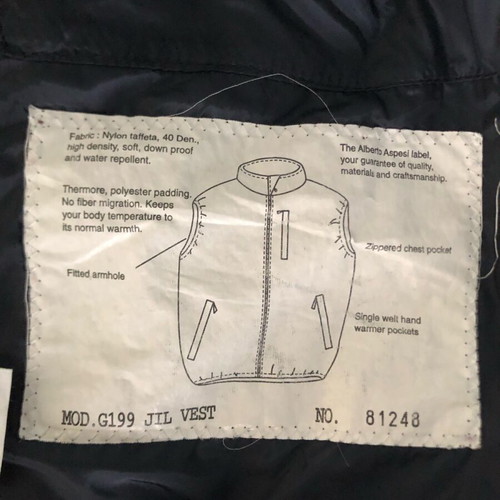 Aspesi Thermore Jil Nylon Vest Men Black S like new