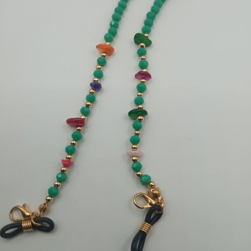 Glasses chain new with beads ethnic multicolor