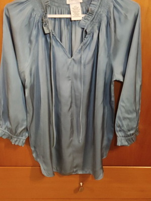 Satin blouse turquoise size S like new