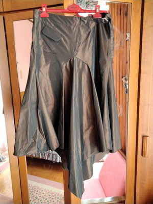 ESTI Asymmetric Skirt New Dark Brown with Shiny Finish