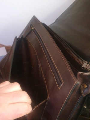 Bartuggi Briefcase like new, brown faux leather