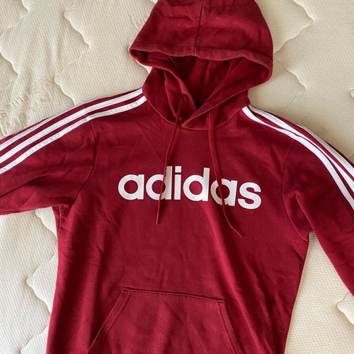Adidas men's hoodie like new, white and red, size S