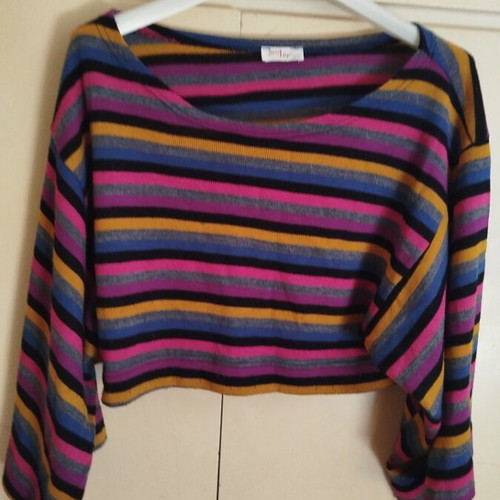 JusTop knitted spring blouse used, multicolor, size S