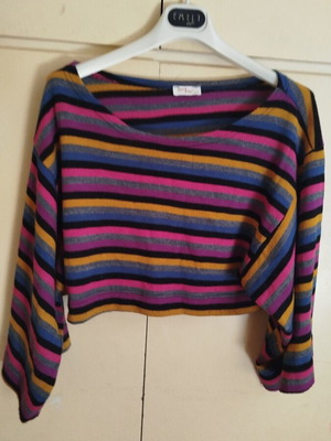 JusTop knitted spring blouse used, multicolor, size S