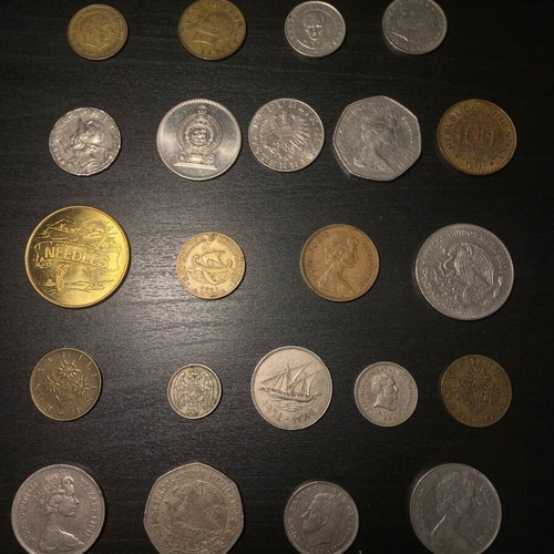 Old foreign assorted coins like new